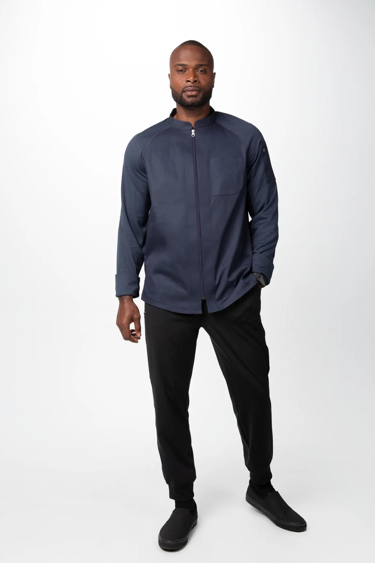 Chef Works CBZ02-GRY-2XL - Nepal Chef Coat, Sleeve, Zipper Pocket, Recycled Polyester Mesh, Grey, 2XL