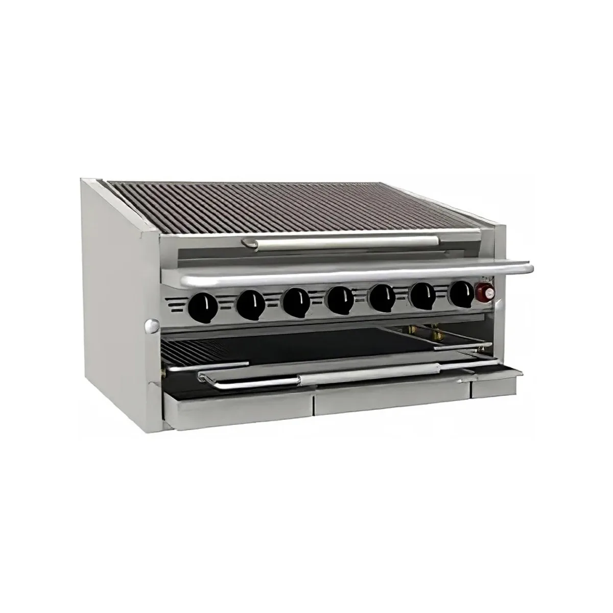 Bakers Pride C-36RS-C 36" Countertop Gas Radiant/Lava Rock Charbroiler w/ (7) Burners, 105.000 BTU