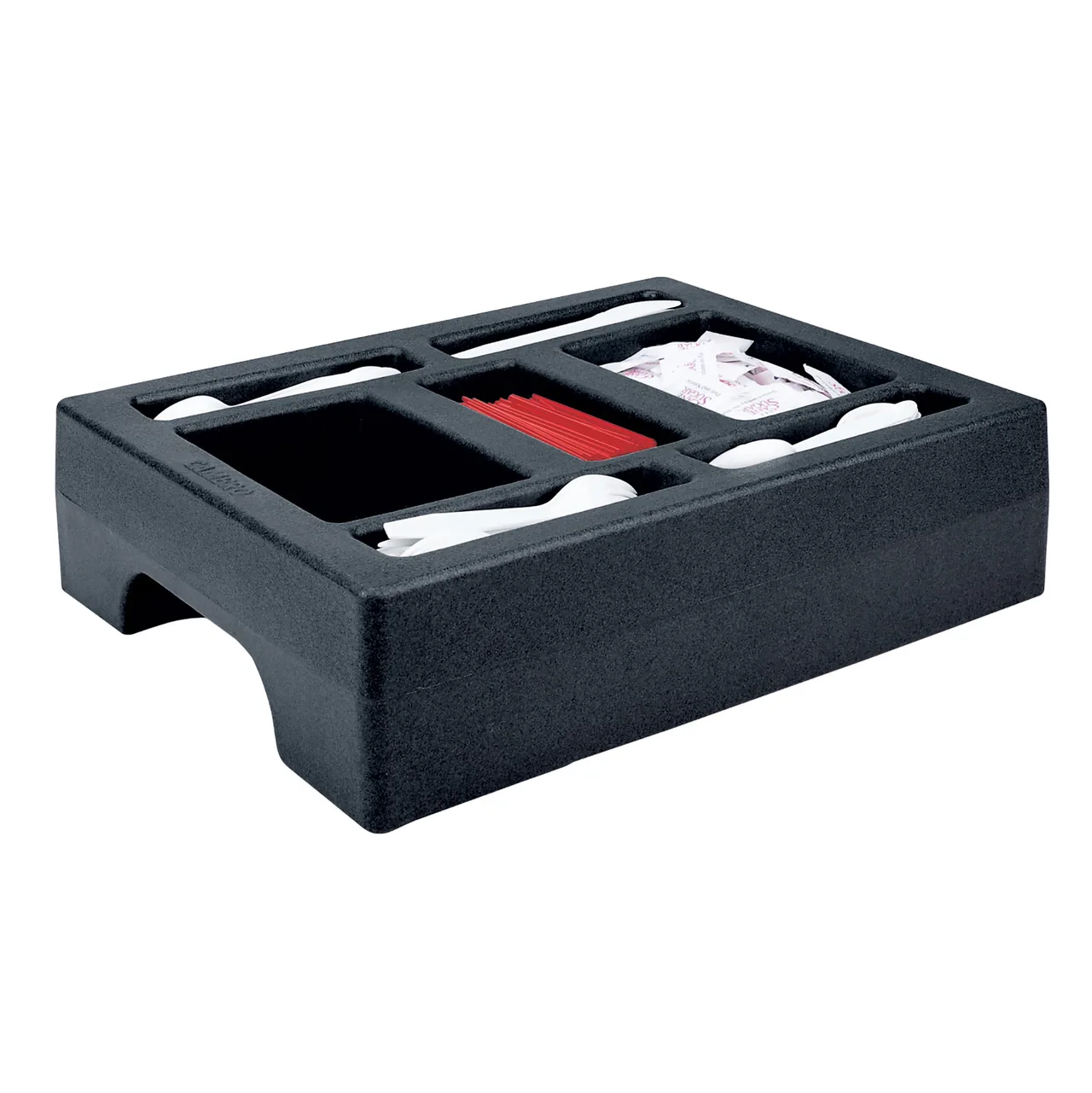 Cambro LCDCH10110 3‑Section Plastic Holder, Black, 16"W x 20"D x 4‑13/16"H, Fits 1000LCD, NSF