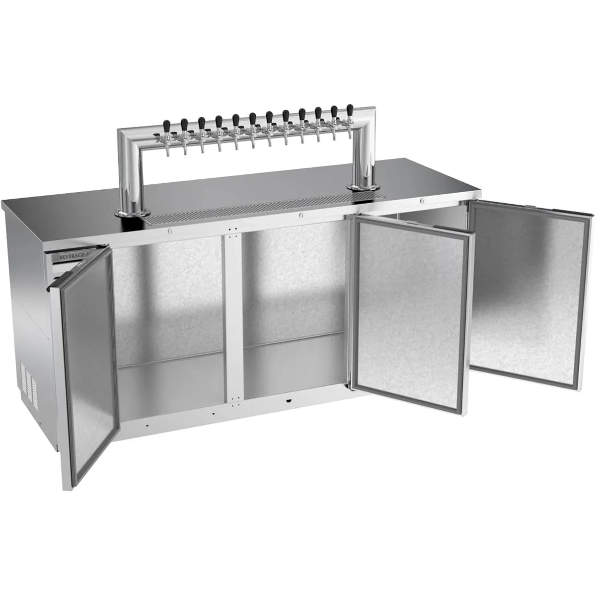 Beverage Air DD78HC-1-S-12T 79" Draft Beer Cooler w/ 4 Kegs, 33.59 cu. ft., 12 Taps