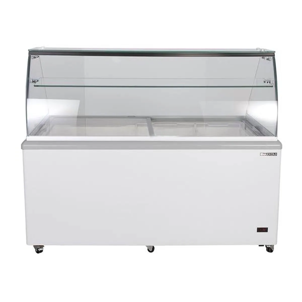 Maxx Cold MXDC-12 70" Ice Cream Dipping Cabinet w/ Curved Sneeze Guard