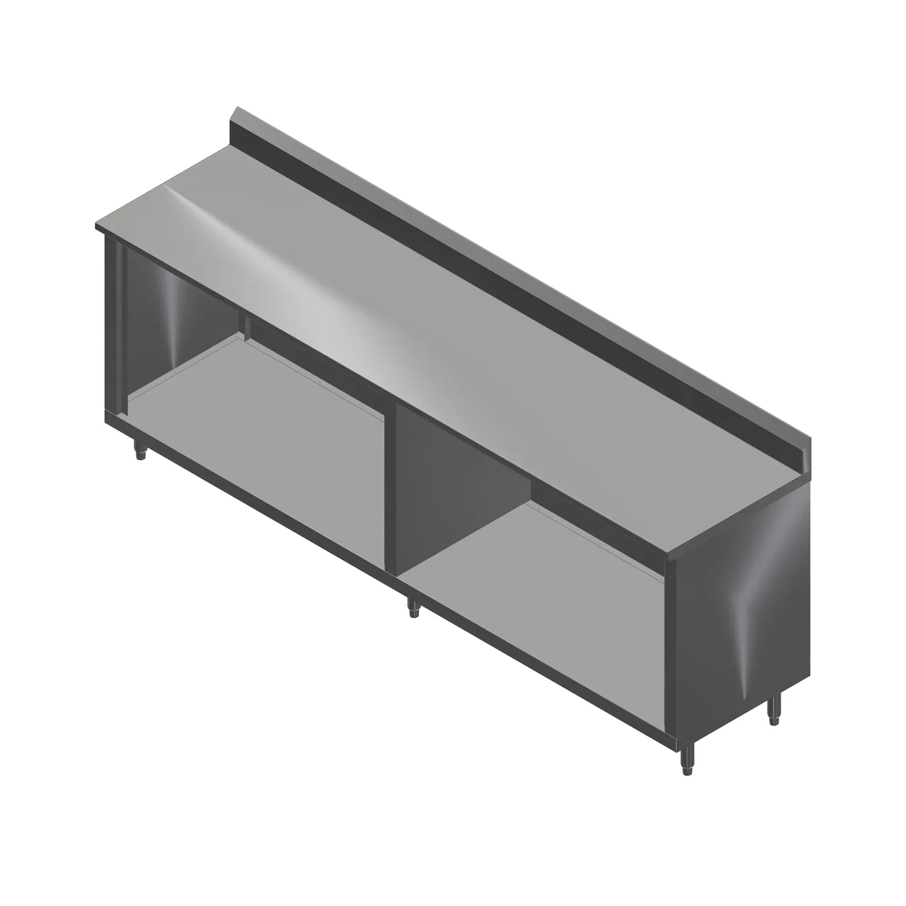 John Boos 4CO4R5-3696 Open Front Work Table with Optional Mid-Shelf, Backsplash / 96"W X 36"D