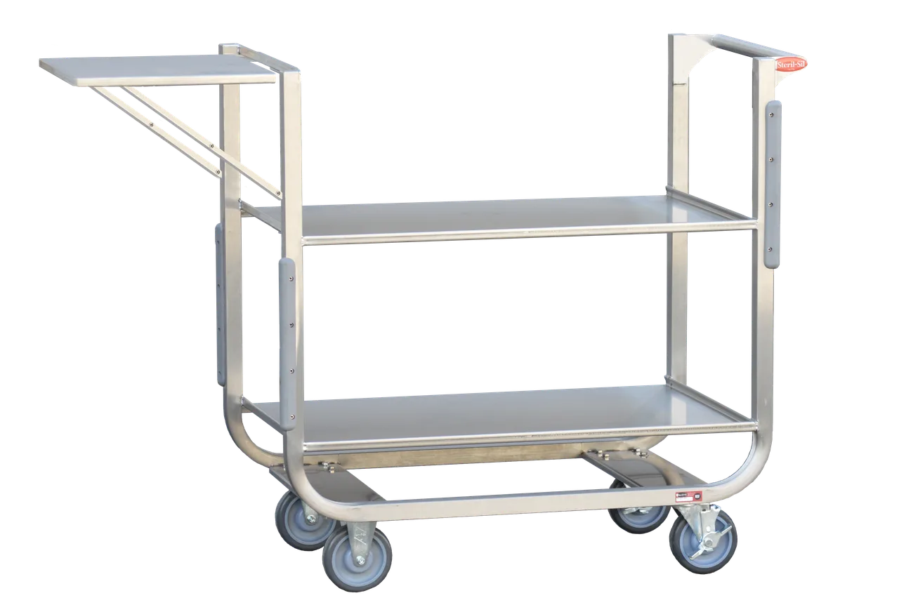 Steril-Sil FPS-302 Heavy Duty Stainless Steel Food Processing Cart w/ Two-Shelf