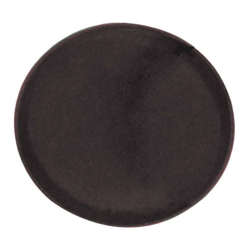 Omcan USA 80110 Round Non‑Slip Serving Tray, 14" Diameter, ABS Plastic, Brown Tray & Surface, NSF