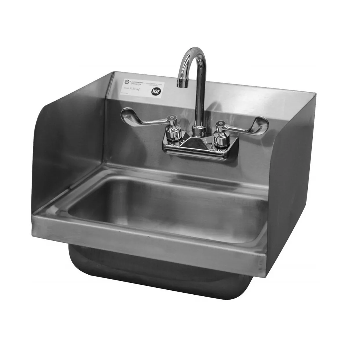 Serv-Ware HS15S-CWP 17" Wall Mounted Hand Sink with Wrist Faucet - 18 gauge / 3 Splashes