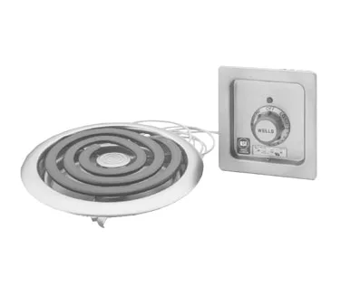 Wells H-336 10" Electric Built-In Hotplate w/ (1) Spiral Burner, Infinite Controls, 208/240v