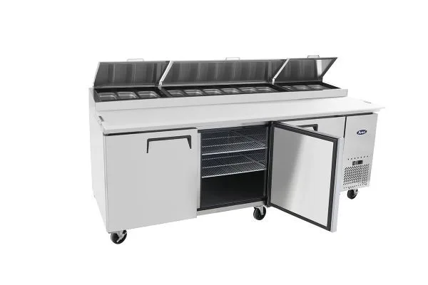 Atosa USA MPF8203GR 93" Three Section Refrigerated Pizza Prep Table, 28.4 cu. ft.