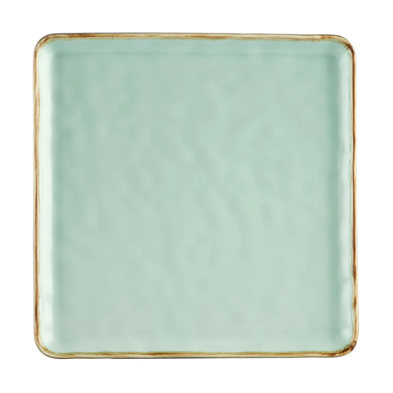 CAC China PMS-SQ21-G Palm Springs Plate, 12"L x 12"W x 3/4"H Square Porcelain Light Green - Dozen