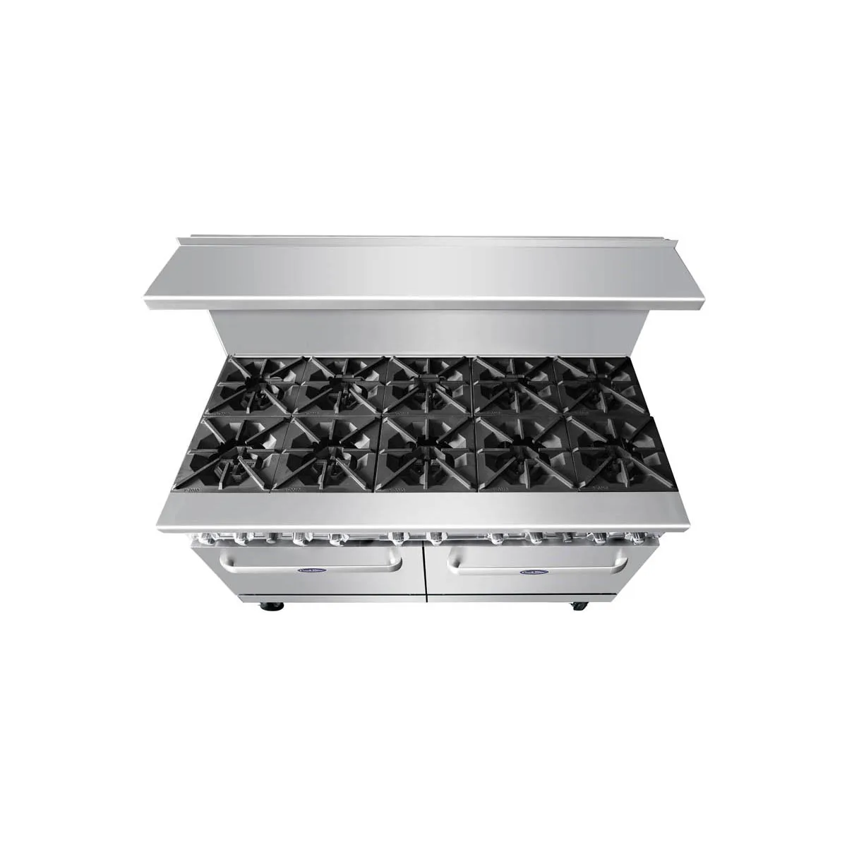 Atosa USA AGR-10B-NG 60" Gas Restaurant Range w/ (10) Open Burners & (2) Ovens, 374.000 BTU 