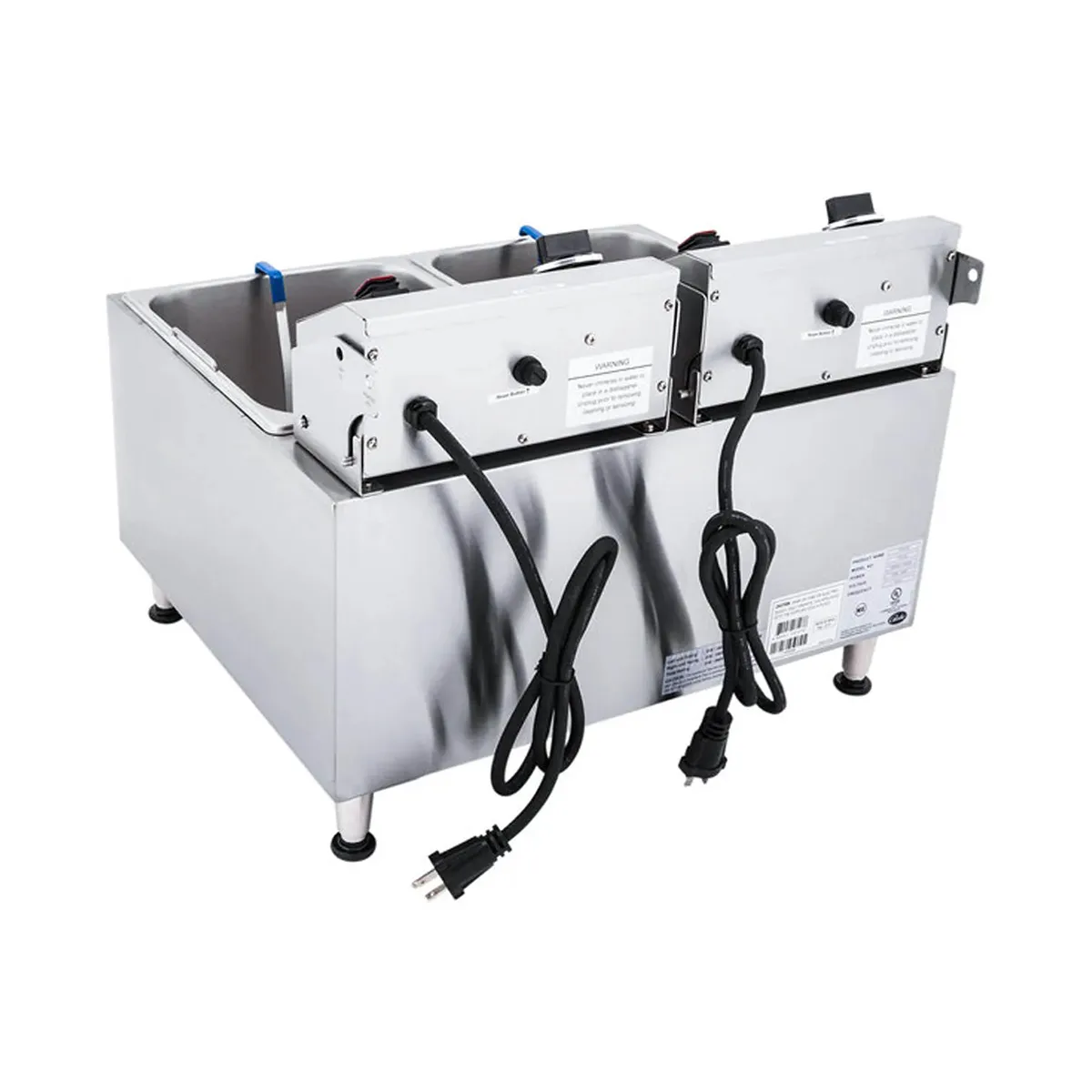 Globe PF32E Split Pot Countertop Electric Fryer w/ 2 Baskets, 32 Lb. Capacity, 208/240V