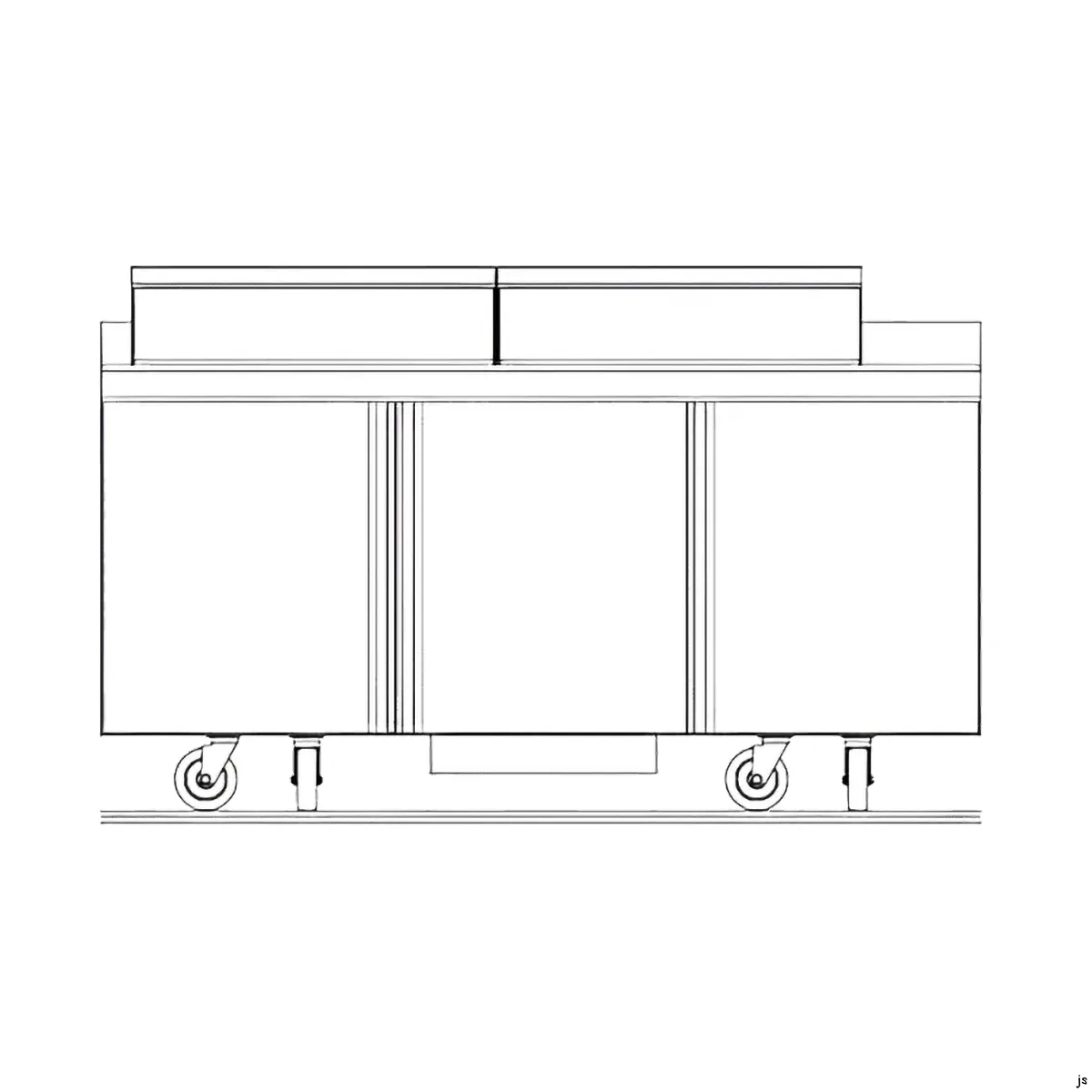 Delfield ST4472NP-24M 72" 3-Door Mega Top Sandwich and Salad Prep Table, 24 Pans