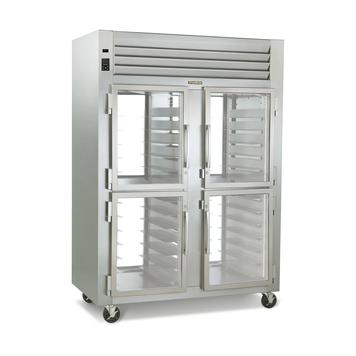Traulsen AHT232NP-HHG 52" 2-Section Pass-Thru Refrigerator w/ 8 Half Glass Doors, Remote, 50.63 cu. ft.