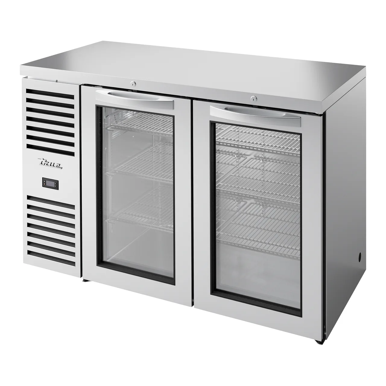 True TBR52-RISZ1-L-S-GG-1 Stainless Steel 52" 2 Swing Glass Door Back Bar Refrigerator w/ LED
