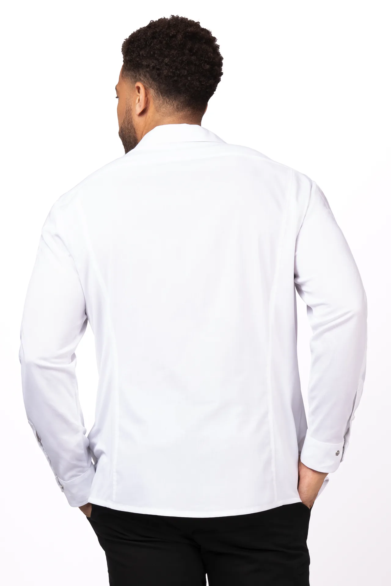 Chef Works SES02-WHT-3XL Men's Seville Cook Shirt, 3XL, White, Poly/Cotton