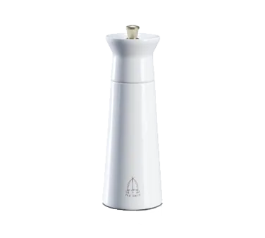 Omcan USA 43706 - Nabucco Salt Mill, 15cm (5.91") Tall, White, Beech Wood, Metal Shaft, Mechanism