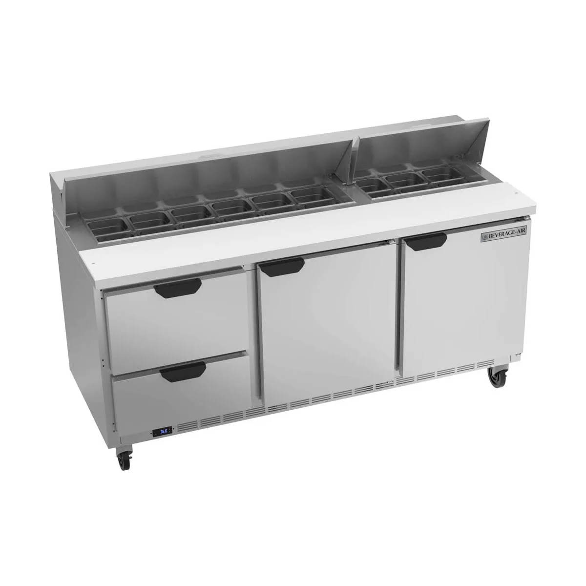 Beverage Air SPED72HC-18-2 72" Sandwich/Salad Prep Table w/ 2 Drawers & 2 Doors, 18 Pans
