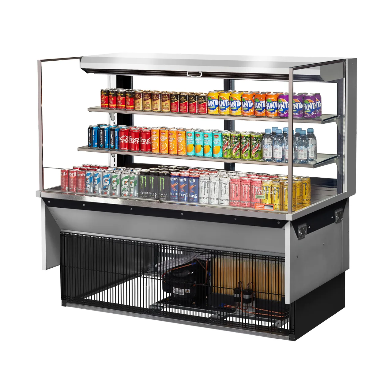 Turbo Air TOM-60L-UFD-S-3SI-N 60" Drop In Open Refrigerated Deli Display Case