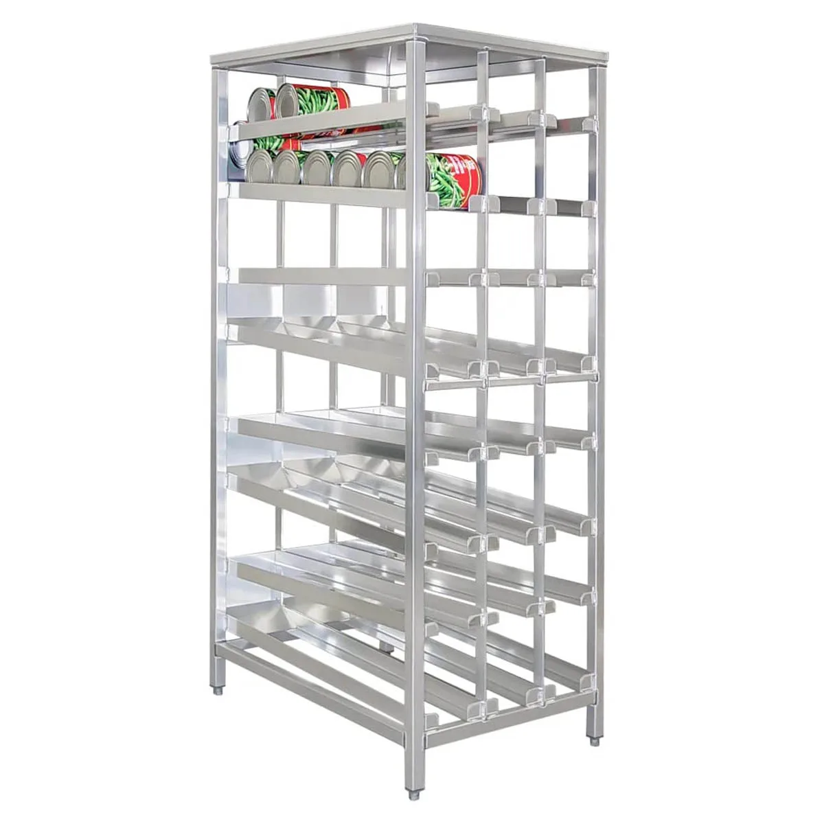 New Age 97294 Stationary First in First Out Can Rack with 156 #10 Cans Capacity, Adjustable Feet