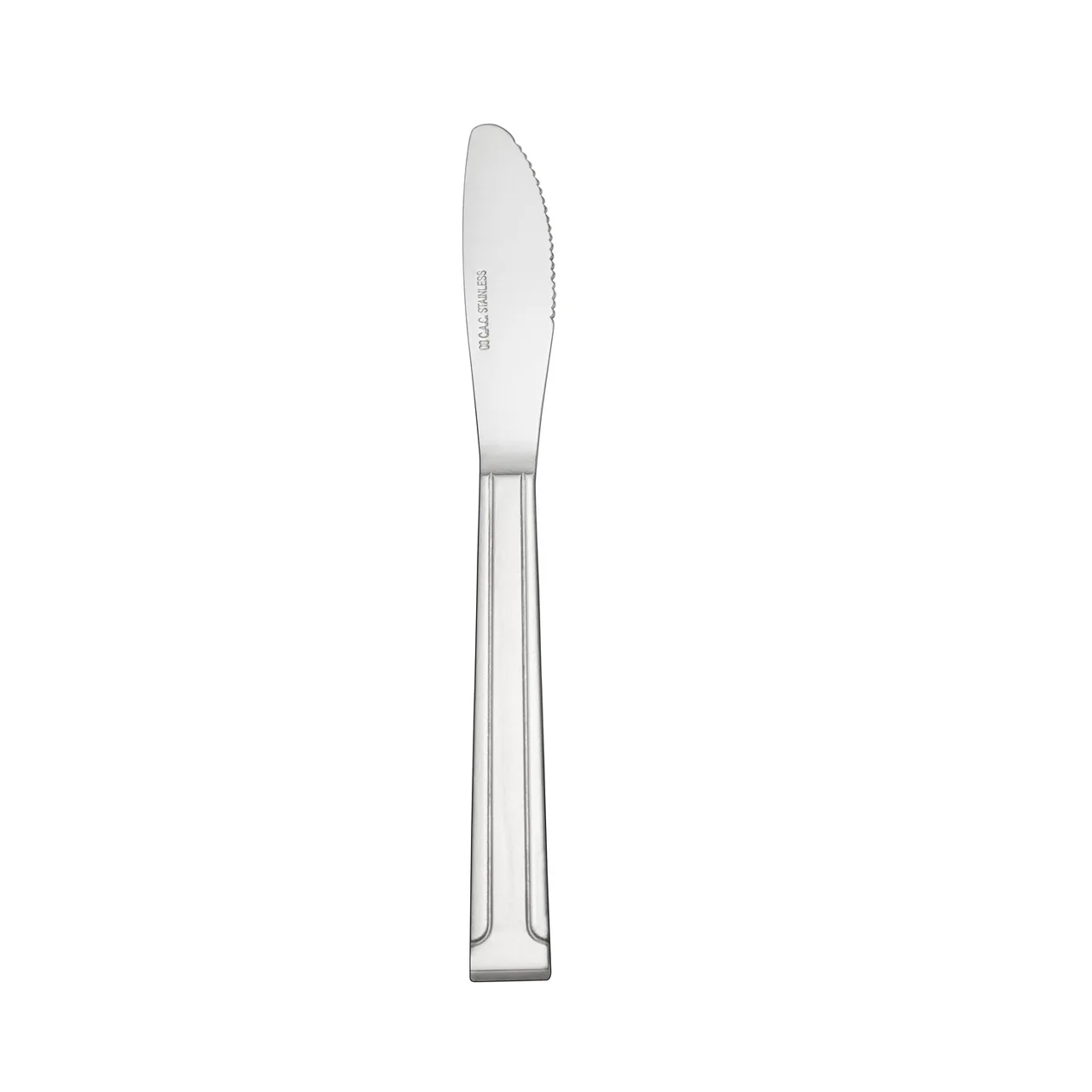 CAC China 1001-08 Dominion Dinner Knife, 8" Length, 18/0 Stainless Steel Solid Handle - 1 Dozen