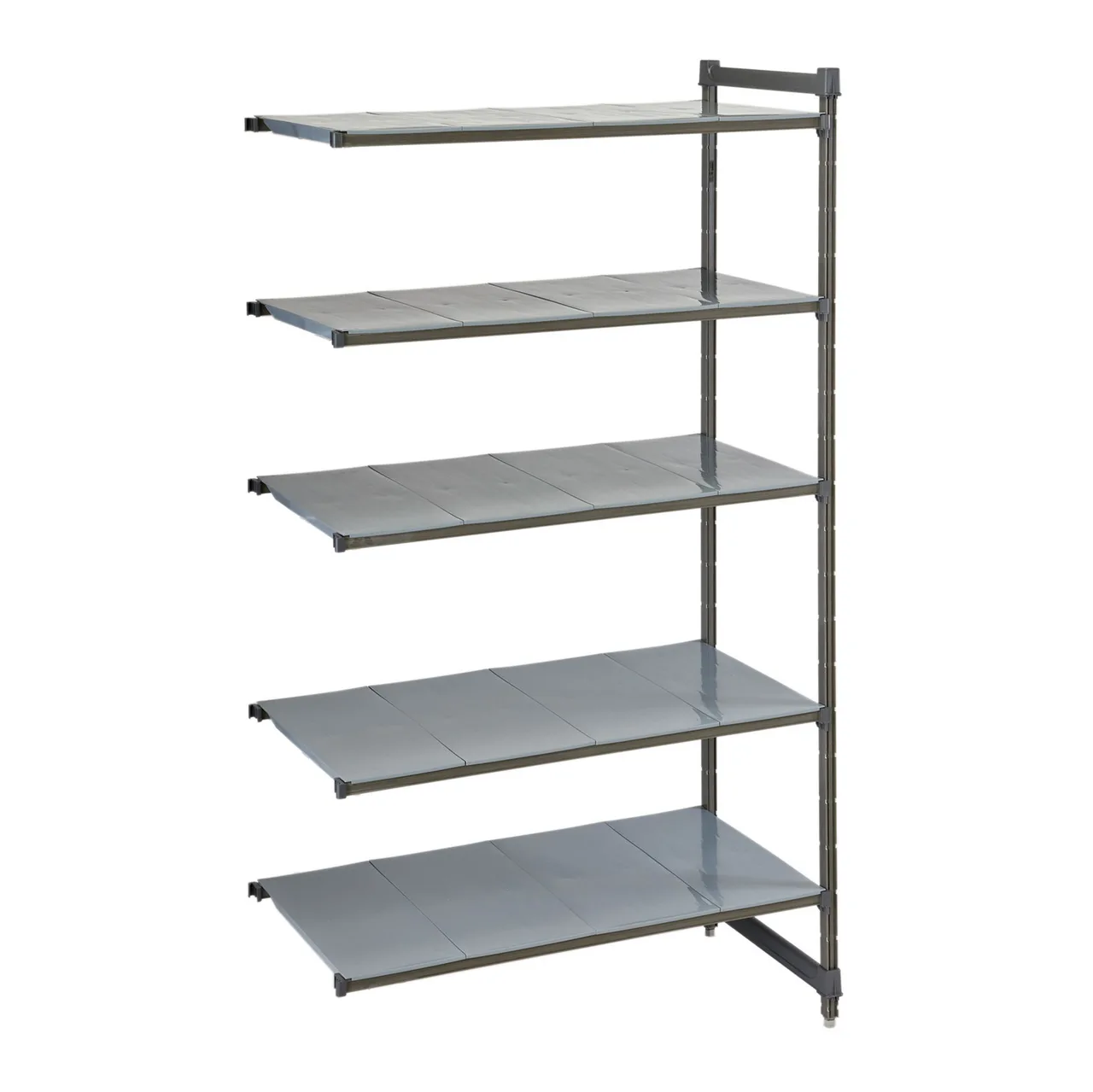 Cambro CBA185484S5580 Camshelving® Basics Plus Solid 5-Shelf Add-On Unit - 18" x 54" x 84"