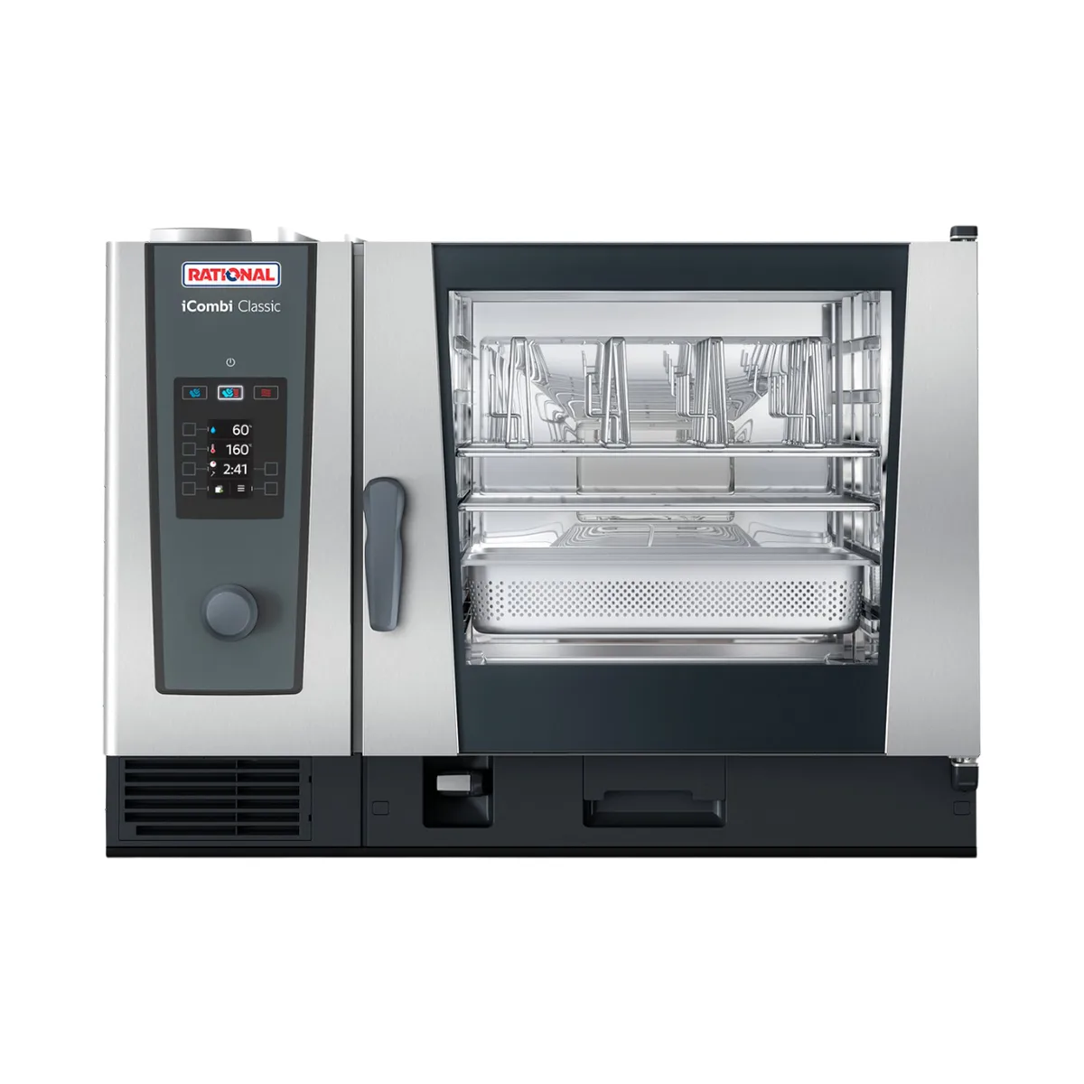 RATIONAL ICC 6-FULL NG 208/240V 1 PH Full Size 6 Pan Natural Gas Combi Oven w/ Digital Controls, Steam Generator, 106.500 BTU