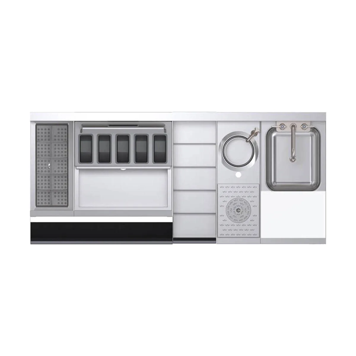 Krowne KR24-MX54-7 54" Blender Station Underbar Ice Bin/Cocktail Station w/ 7 Circuit - 69 lbs / Center