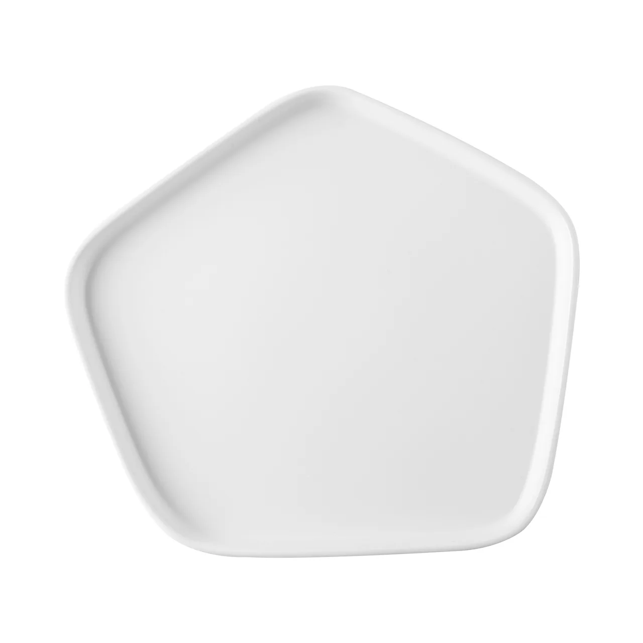 CACChina XPTN-11-W Pentanova Plate, 11-3/8" W x 10-5/8" D x 7/8" H, Hexagonal, Matte White - Dozen
