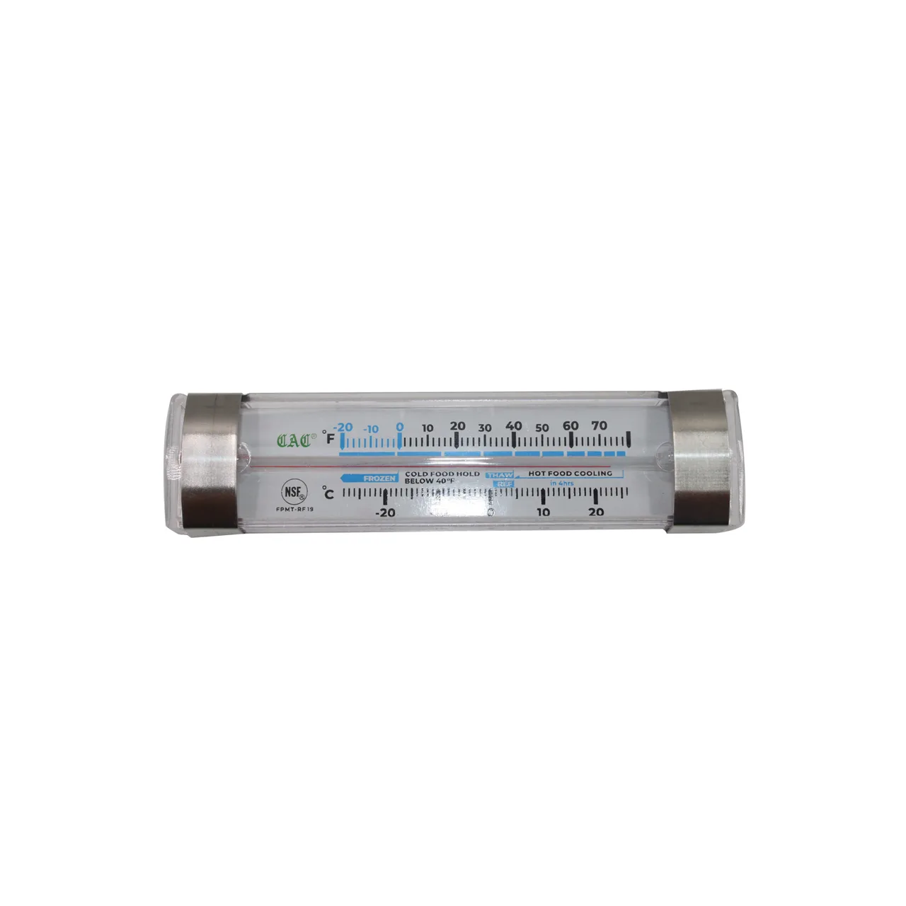 CAC China FPMT-RF19 Fridge/Freezer Thermometer, 3-1/2" x 1-1/8", Stainless Steel, -20‑80°F