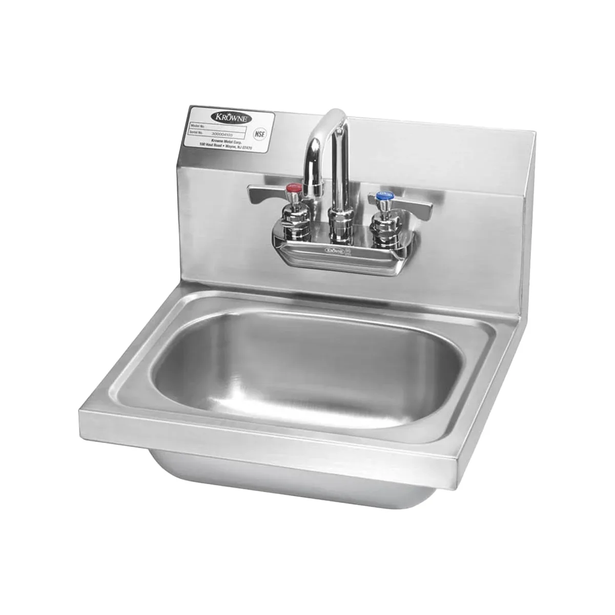 Krowne HS-22 15" Wall Mounted Hand Sink with Faucet - 20 gauge