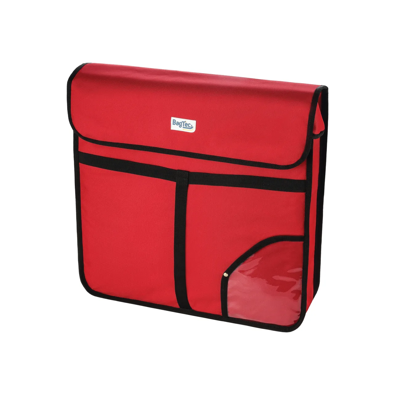 CAC China BTPZ-0520R BagTec® Insulated Pizza Delivery Bag, 20" x 20" x 5", Red Water-Resistant Nylon, Reinforced Strap & Steam Outlet