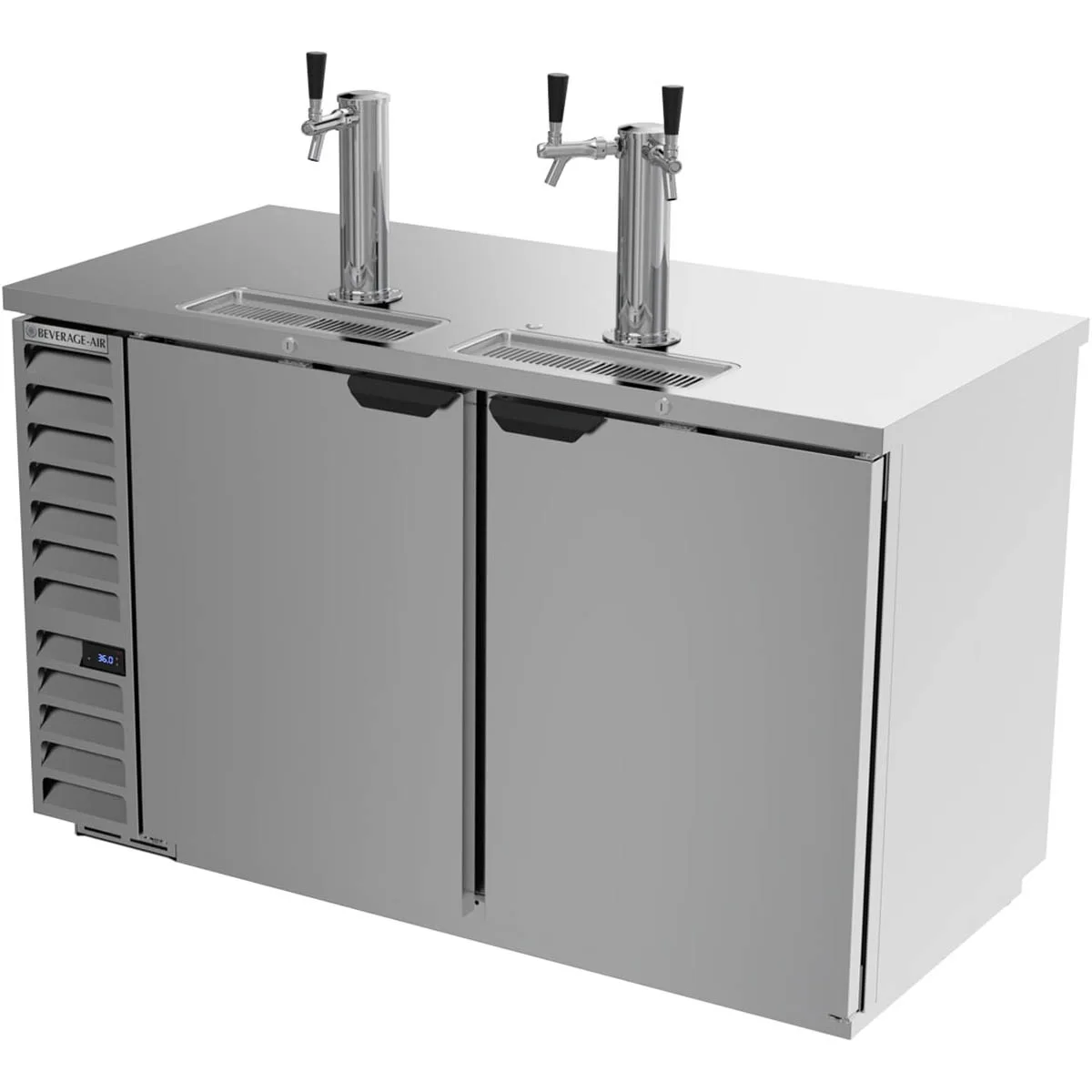 Beverage Air DD58HC-1-S 59" Draft Beer Cooler w/ 3 Kegs, 21.86 cu. ft., 1 Single & 1 Dual-Tap Towers