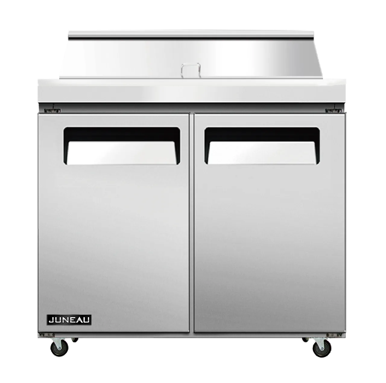 Omcan USA 58006 36" 2-Door Sandwich and Salad Prep Table, 10 Pans, Stainless Steel