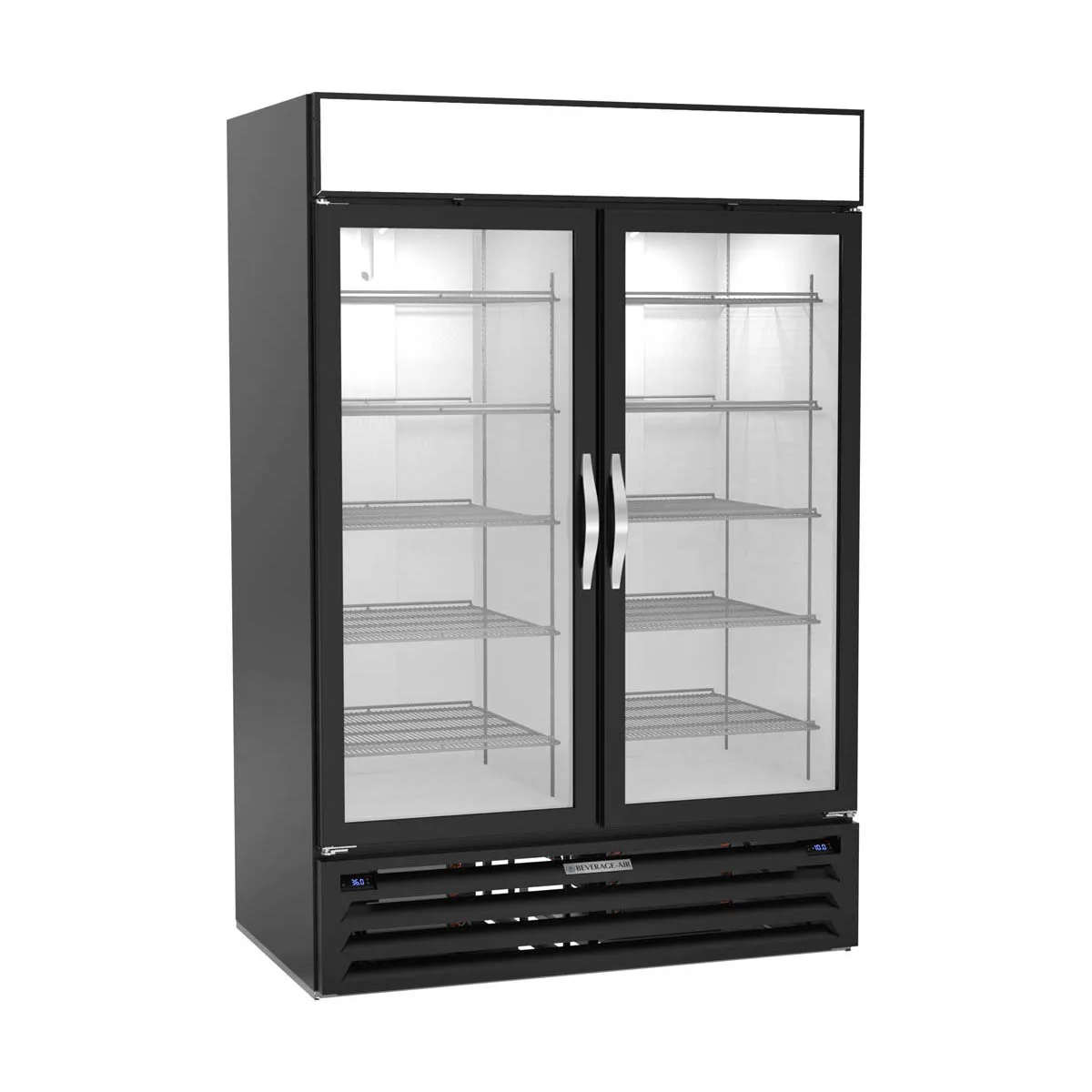Beverage Air MMRF49HC-1-A-BW 52" Merchandiser, 42 cu ft Freezer & Refrigerator, Black, Glass, LED, R‑290