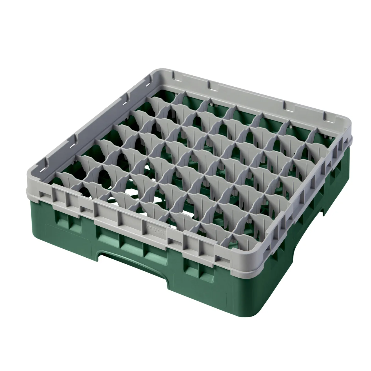 Cambro 49S318119 Camrack Glass Rack, Sherwood Green, Full Size, 19-3/4 x 19-3/4, 49 Compartments, 2-7/16 Max Dia