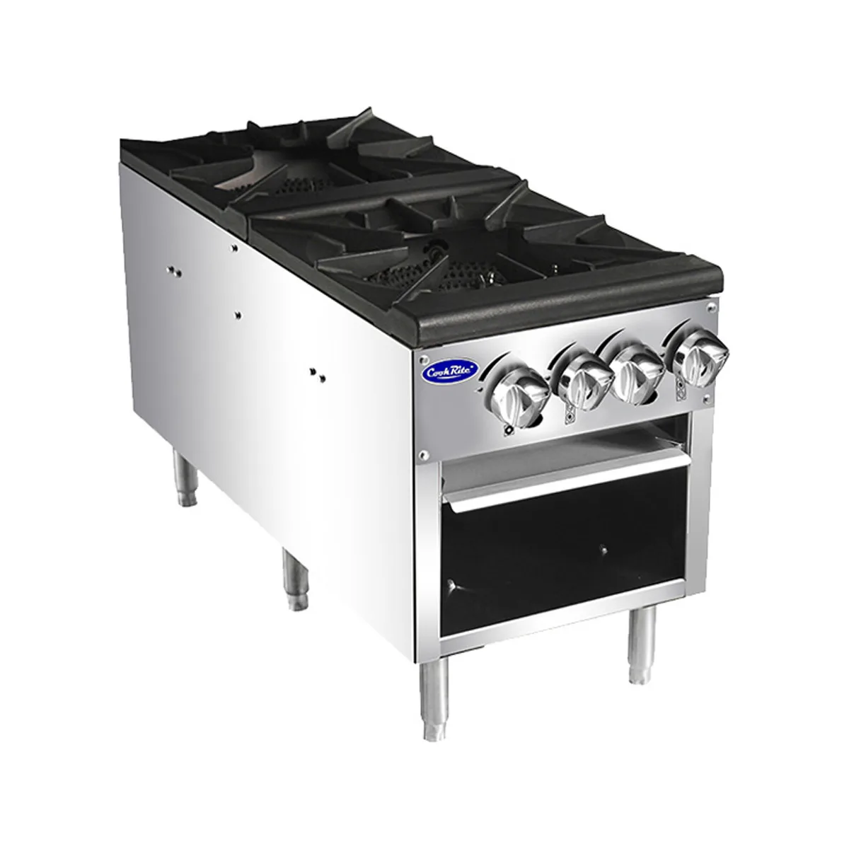 Atosa USA ATSP-18-2 18" Gas Stock Pot Range (Stove) w/ (2) Three Ring Burners, 160.000 BTU