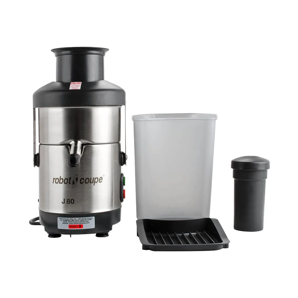 Robot Coupe J80 Table Top Automatic Feed Centrifugal Juicer/Juice Extractor, Anti Drip Spout