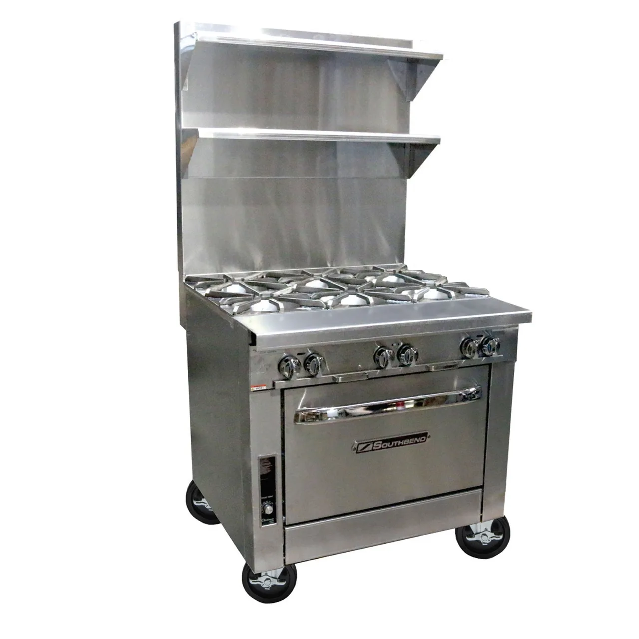 Southbend P36D-BBB-SU 36" Gas Heavy Duty Range, (6) Open Burners w/ (3) Step-Up, (1) Standard Oven, 255.000 BTU
