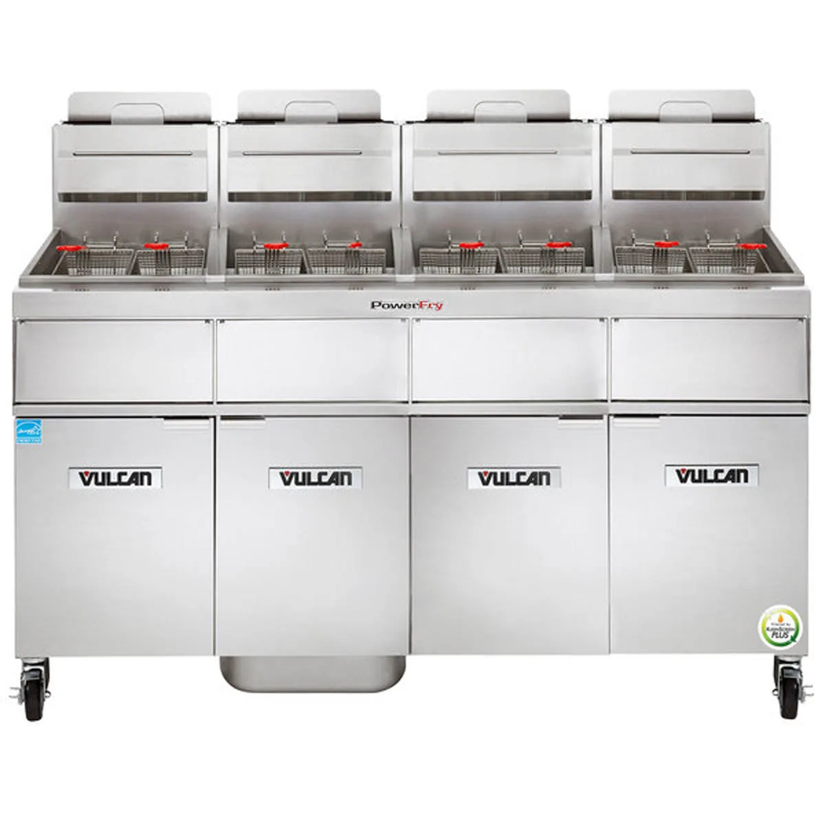 Vulcan 4VK65AF 84" Powerfry5™ Multiple Battery Gas Fryer w/ (4) 70 lbs, Frypots, Filtration System