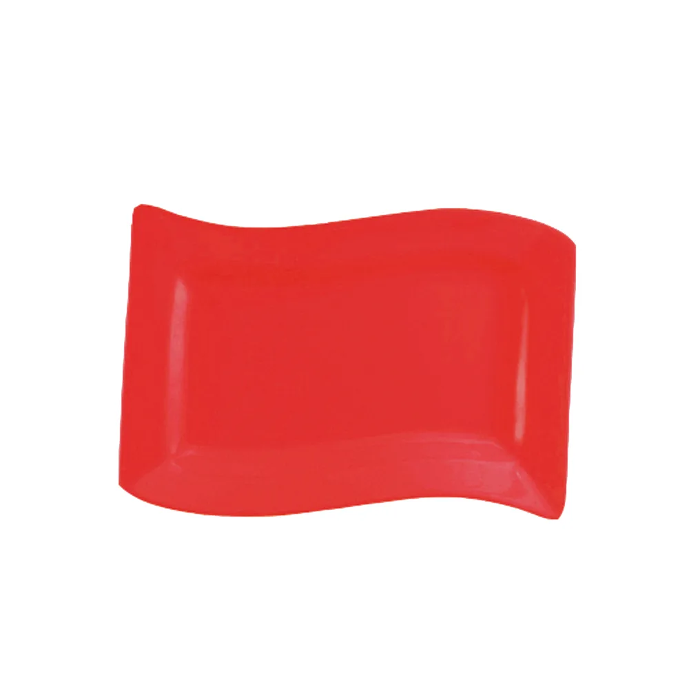 CAC China SOH-13-R Soho Platter, 12" X 8" X 1-1/4", Wavy Red Ceramic, Dishwasher Safe - Dozen