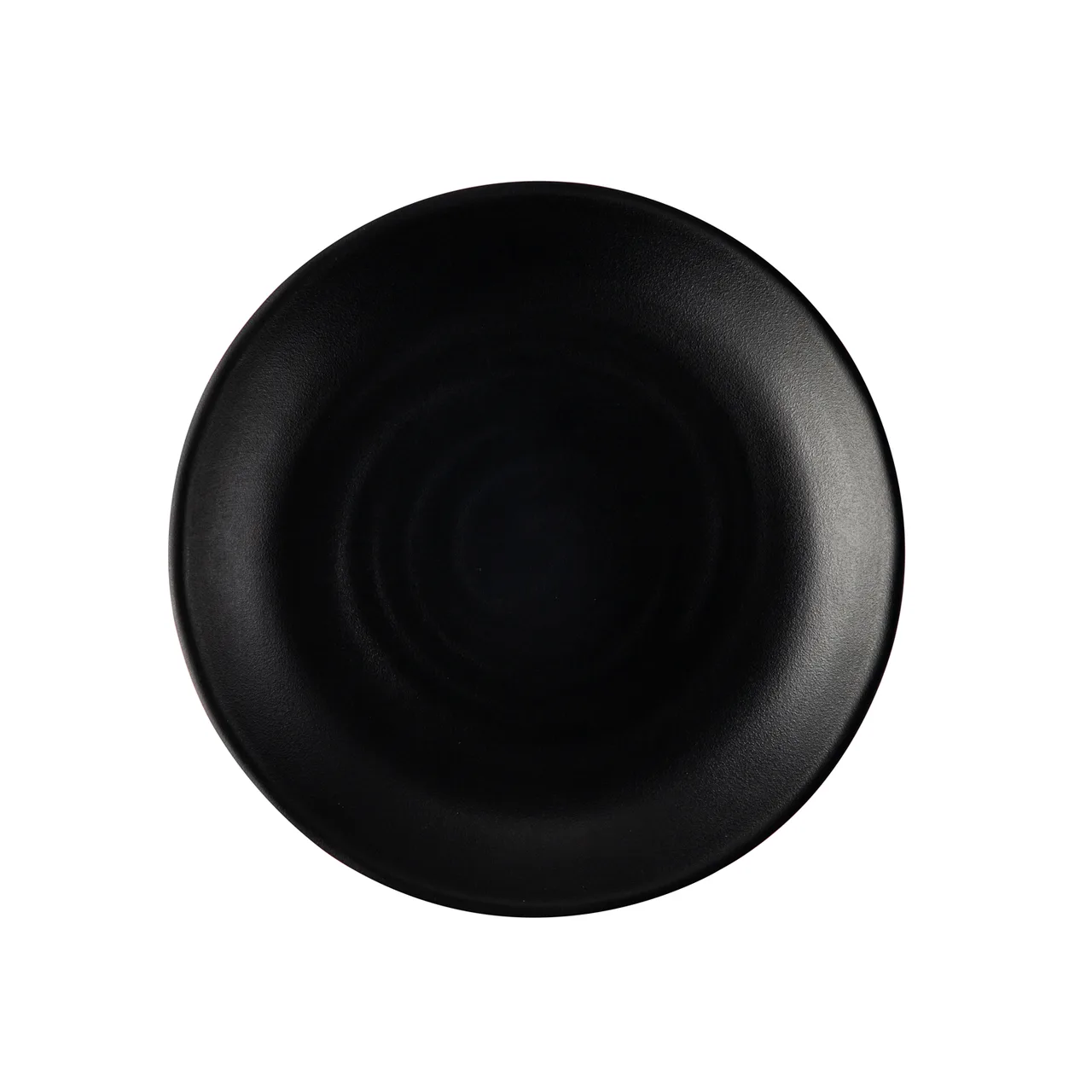 CAC China XCTN-C7 Centennial Plate – 7-1/4" Round, Coupe Rim, Black Porcelain Curved Edge – 1 Dozen