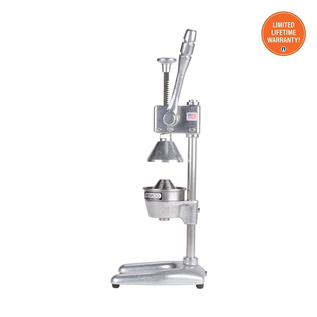 Nemco 55850 Lever / Crank Type Manual Easy Juicer w/ Ergonomic Handle, Removable Strainer Cone