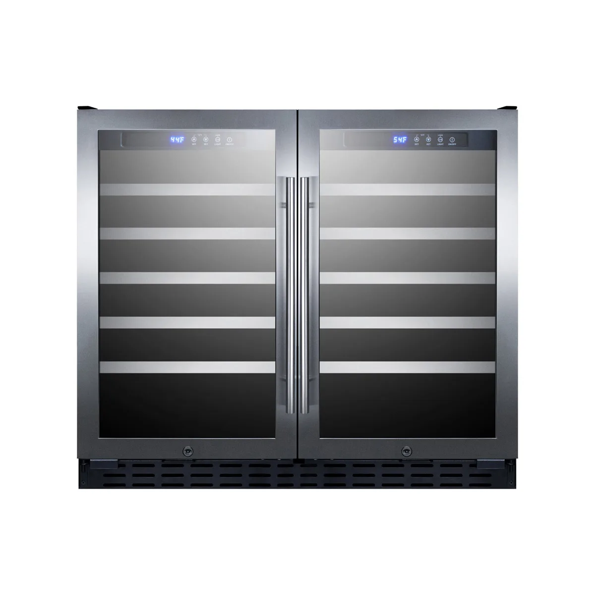 Summit SWC3668 35" Glass Door Wine Refrigerator, Dual Temperature, 68 Bottles