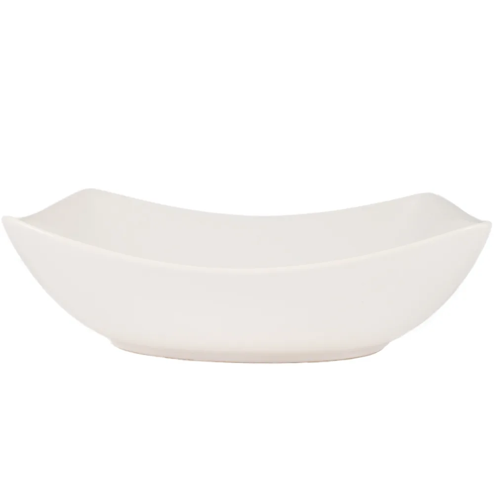 CAC China MX-RT14 72 Oz. Rectangular Porcelain Bowl – 14" L x 10-1/2" W x 4-1/2" H, Super White