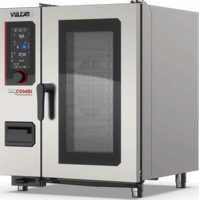 Vulcan CHEF-101G Half Size 10 Pan Gas Combi Oven w/ Digital Controls, Steam Generator, 93.834 BTU