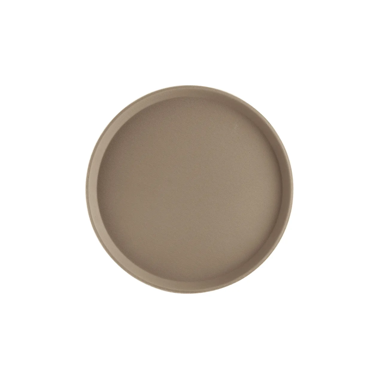 CAC China FGTR-11BN Non-Slip Serving Tray, 11" Dia., Round, Fiberglass, Brown