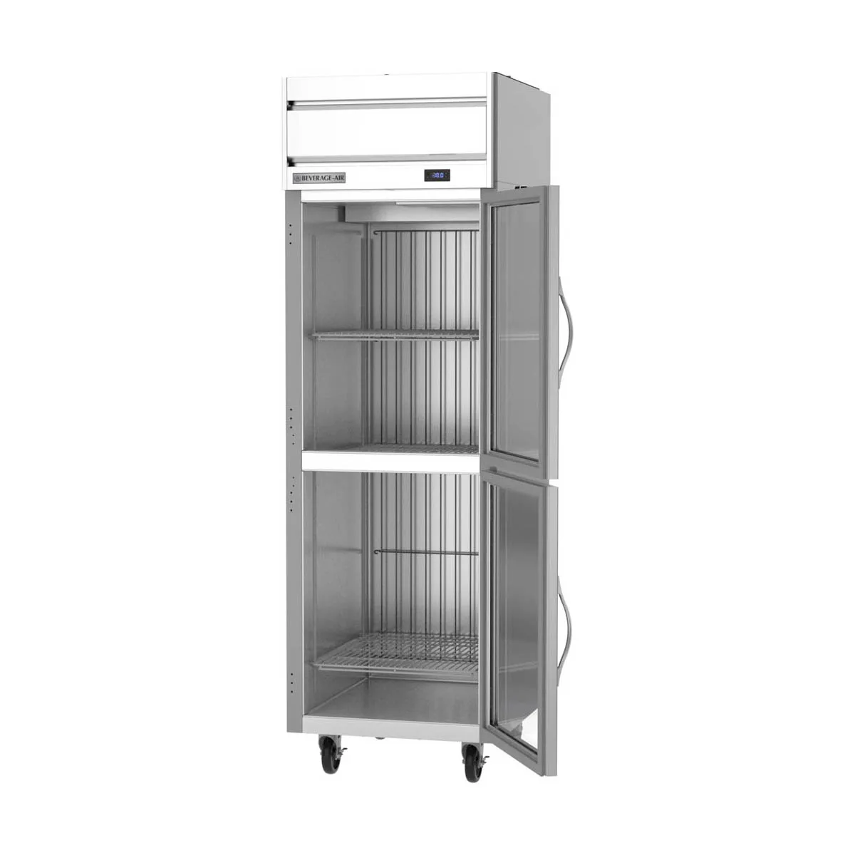 Beverage Air HFS1HC-1HG 26" 1-Section Reach-In Freezer, 2 Half Glass Doors, Top Mounted, 21 cu. ft.