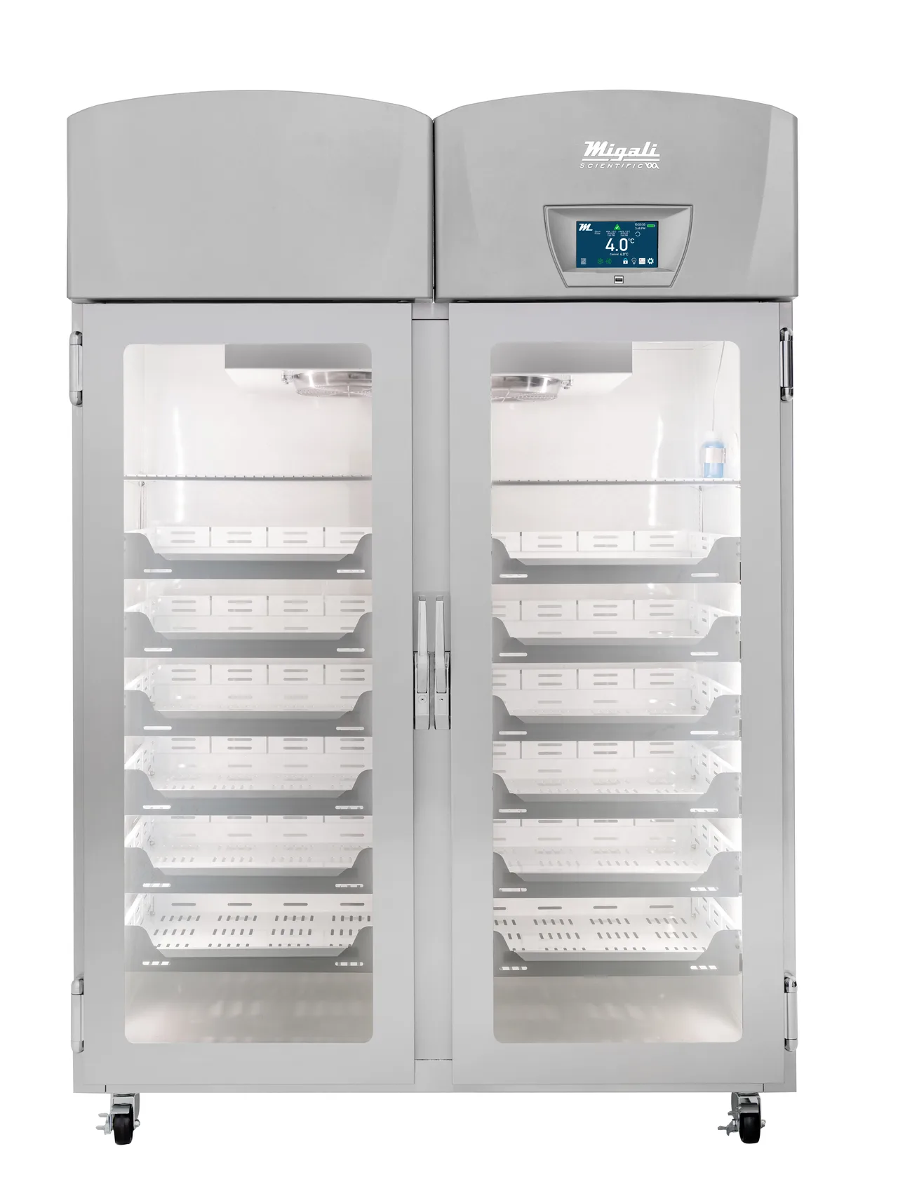 Migali EVOX-2RG-PH 55" Glass Door Refrigerator, 44.9 cu ft, Touchscreen, 12 Shelves, Compliant, 115V