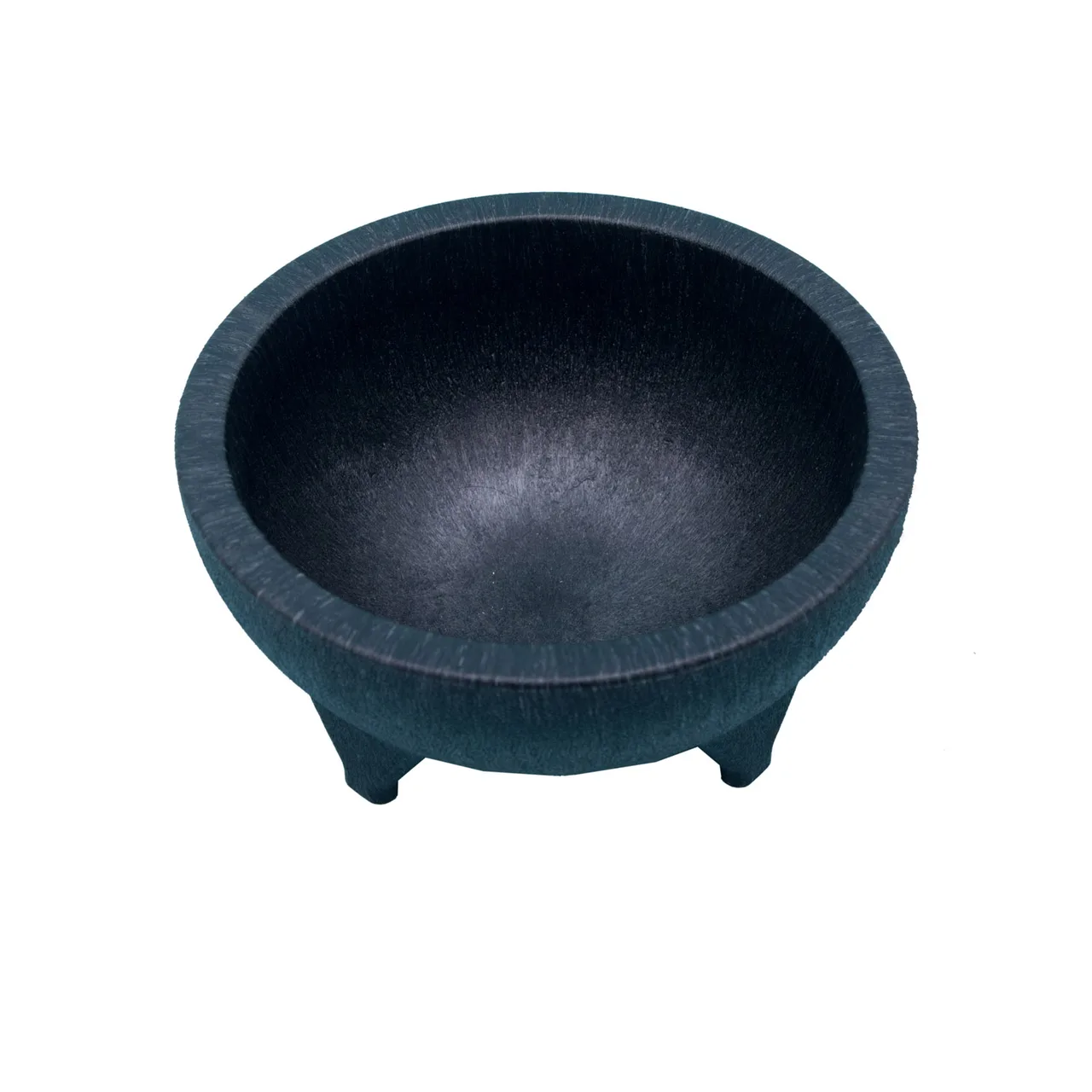 CAC China SLDB-56 Molcajete Salsa Bowl, 56 oz Round Stackable Plastic Black, BPA‑Free, NSF Certified
