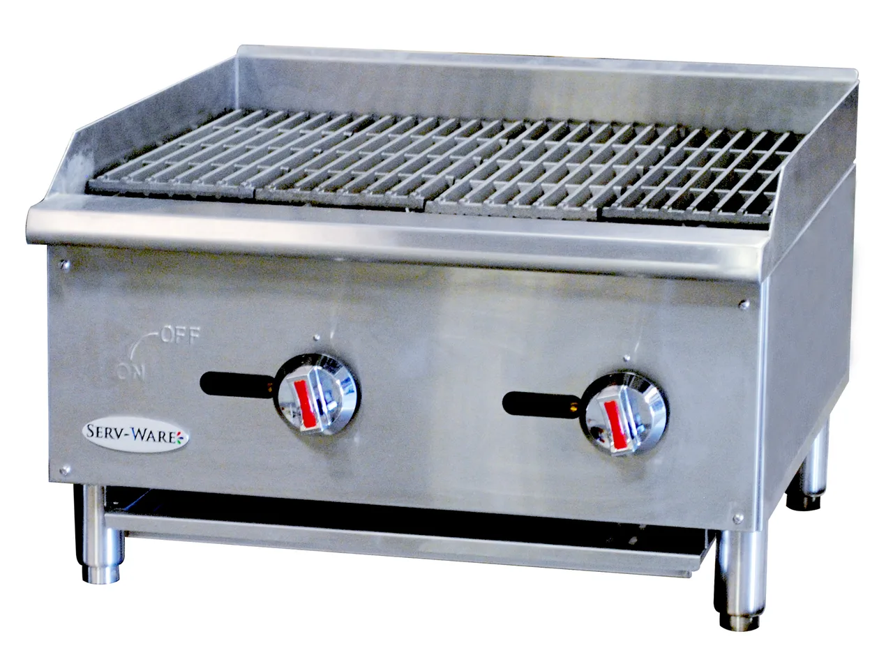 Serv-Ware SCBS-24-LP Floor Model Gas Griddle / Charbroiler