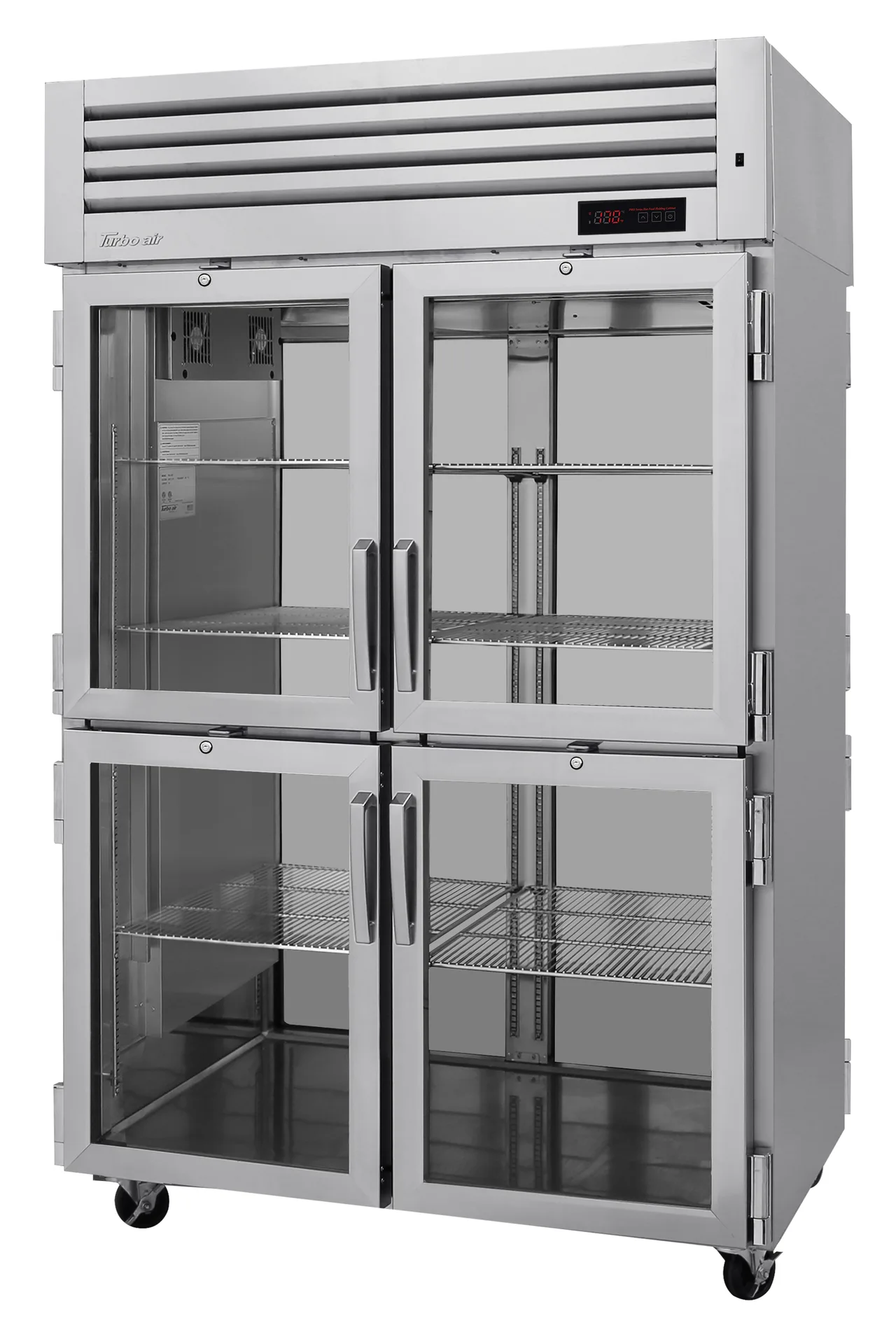 Turbo Air PRO-50-4H-GS-PT 2-Section "Heated Holding Cabinet", 8 Half-Doors, 53 cu ft, 6 SS Shelves, 3000W, 208-230V